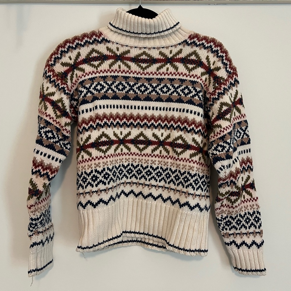 James St. John knit turtleneck vintage style sweater size small